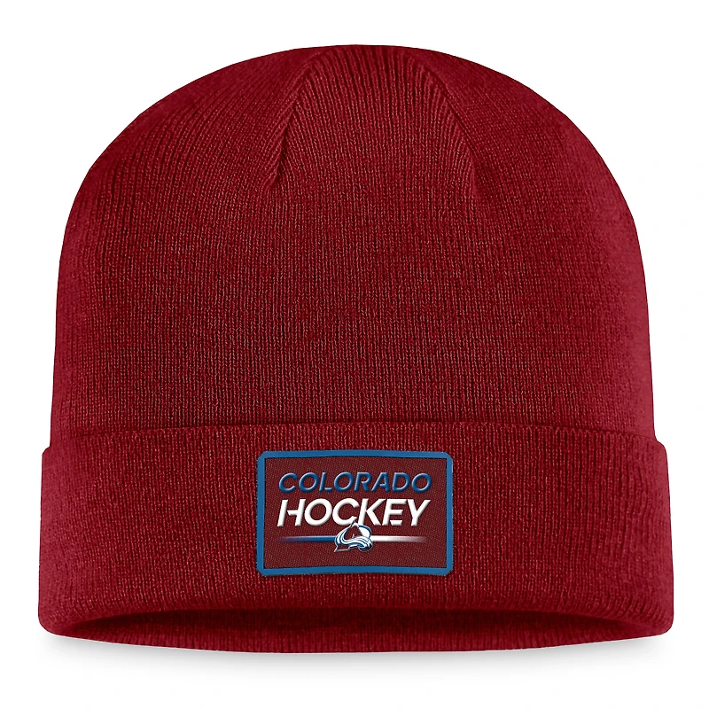 Men's Fanatics Burgundy Colorado Avalanche Authentic Pro Cuffed Knit Hat