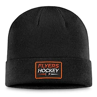 Men's Fanatics  Black Philadelphia Flyers Authentic Pro Cuffed Knit Hat