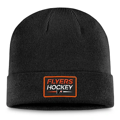 Men's Fanatics  Black Philadelphia Flyers Authentic Pro Cuffed Knit Hat