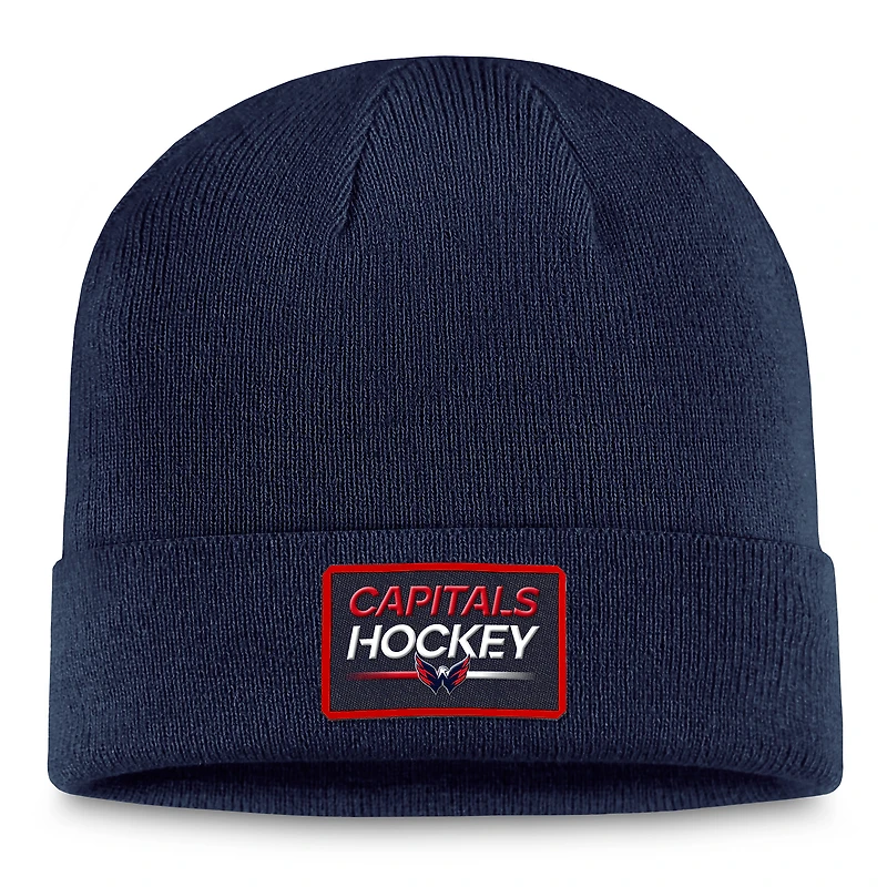 Men's Fanatics Navy Washington Capitals Authentic Pro Cuffed Knit Hat