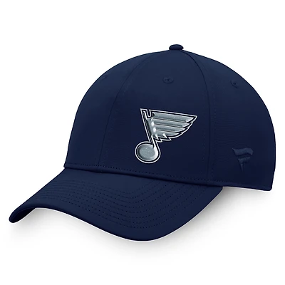 Men's Fanatics  Navy St. Louis Blues Authentic Pro Road Offset Logo Adjustable Hat