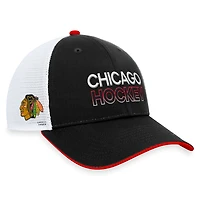 Men's Fanatics  Black Chicago Blackhawks Authentic Pro Rink Trucker Adjustable Hat