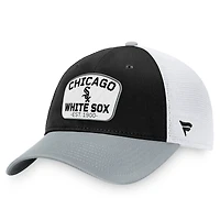 Men's Fanatics Black/Gray Chicago White Sox Two-Tone Patch Trucker Adjustable Hat