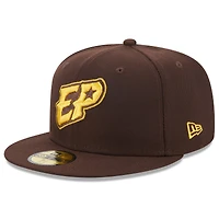 Men's New Era Brown El Paso Chihuahuas Authentic Collection Alternate Logo 59FIFTY Fitted Hat