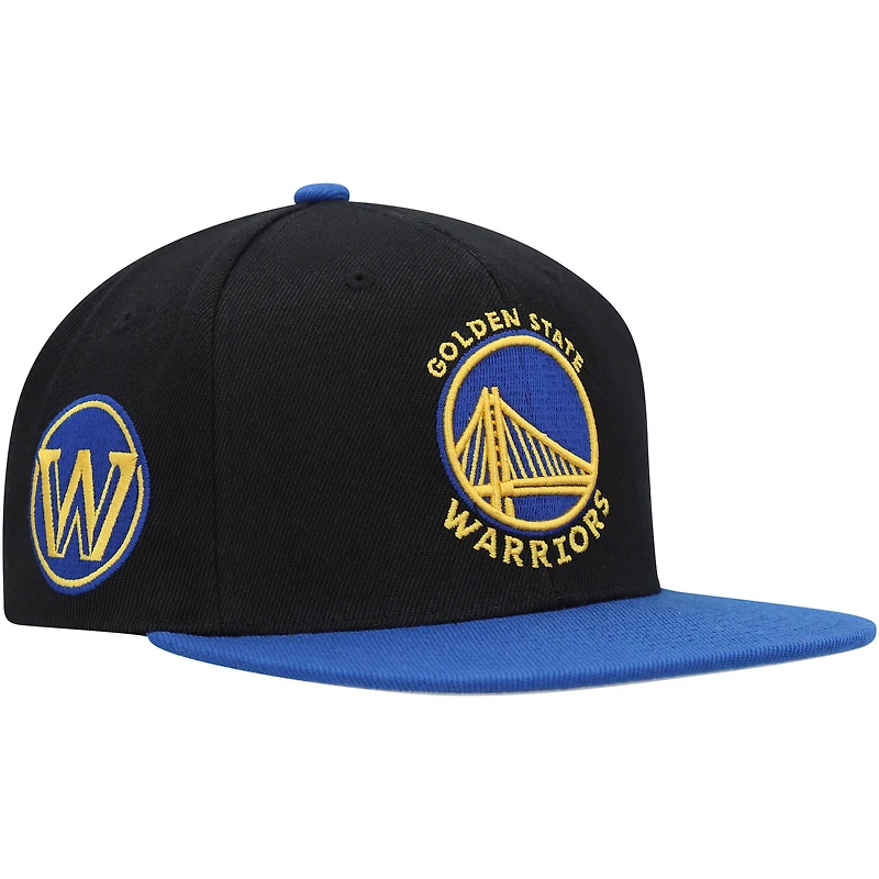Men's Mitchell & Ness /Royal Golden State Warriors Side Core 2.0 Snapback Hat