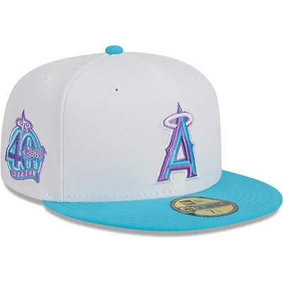 Men's New Era White Los Angeles Angels Vice 59FIFTY Fitted Hat