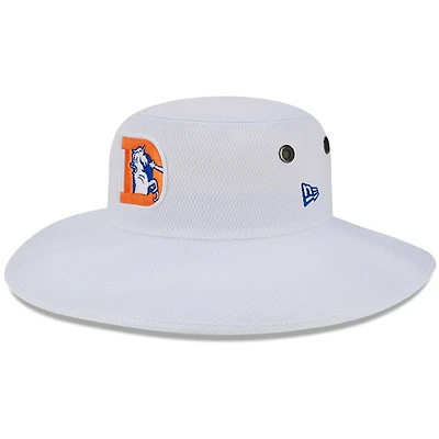 Men's New Era White Denver Broncos 2023 NFL Training Camp Throwback Panama Bucket Hat