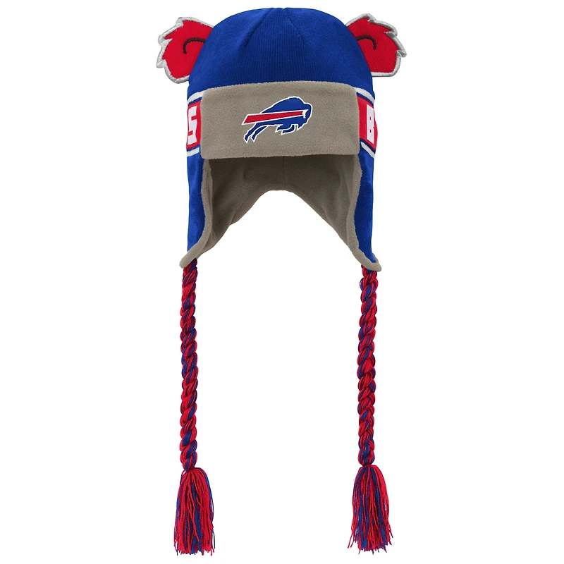Youth Royal Buffalo Bills Wordmark Ears Trooper Knit Hat