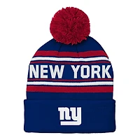 Preschool Royal New York Giants Jacquard Cuffed Knit Hat with Pom