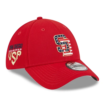 Men's New Era Red San Diego Padres 2023 Fourth of July 39THIRTY Flex Hat