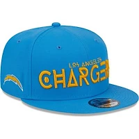 Men's New Era Powder Blue Los Angeles Chargers Word 9FIFTY Snapback Hat