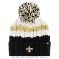 Women's '47 White New Orleans Saints Ashfield Cuffed Knit Hat with Pom