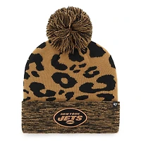 Women's '47 Brown New York Jets Rosette Cuffed Knit Hat with Pom