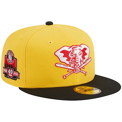 Men's New Era Yellow/Black Athletics Grilled 59FIFTY Fitted Hat