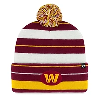 Men's '47 Burgundy Washington Commanders Powerline Cuffed Knit Hat with Pom