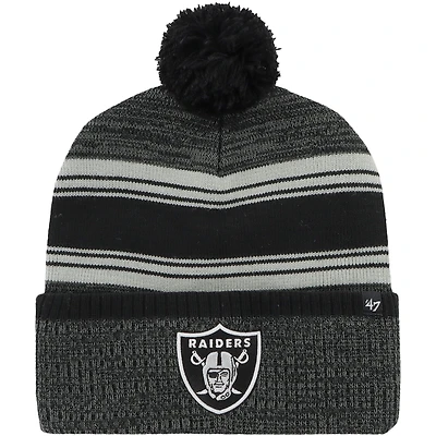 Men's '47 Black Las Vegas Raiders Fadeout Cuffed Knit Hat with Pom
