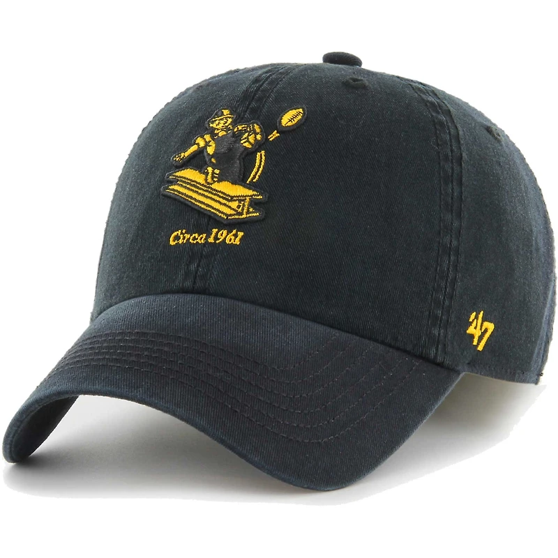 Men's '47 Black Pittsburgh Steelers Gridiron Classics Franchise Fitted Hat