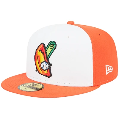 Men's New Era White Buffalo Bisons Theme Nights Buffalo Wings  59FIFTY Fitted Hat