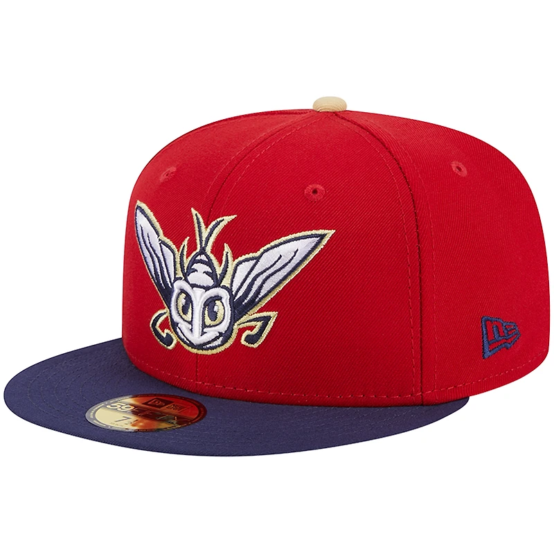 Men's New Era Red Harrisburg Senators Theme Nights Harrisburg Mayflies 59FIFTY Fitted Hat