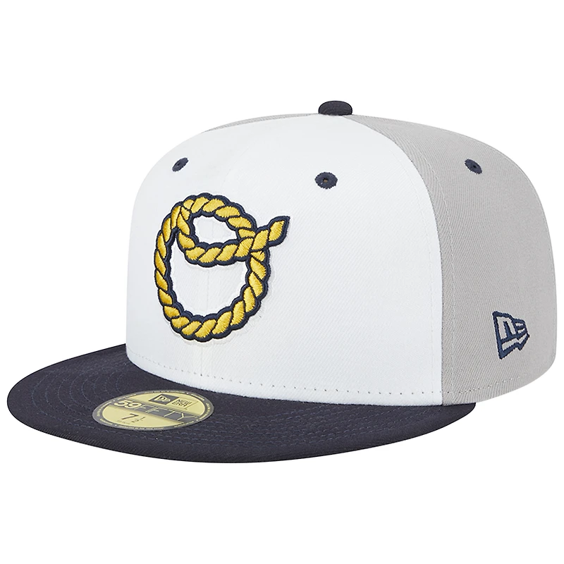 Men's New Era White Omaha Storm Chasers Theme Nights Omaha Cattlemen  59FIFTY Fitted Hat