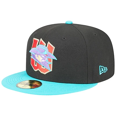 Men's New Era Black Wichita Wind Surge Theme Nights Wrangler  59FIFTY Fitted Hat