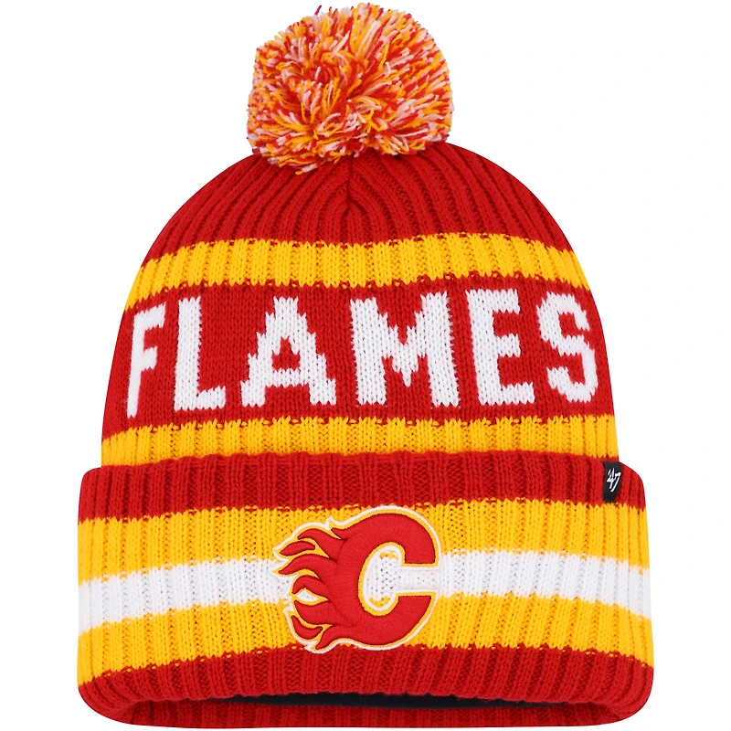 Men's '47 Red Calgary Flames Bering Cuffed Knit Hat with Pom