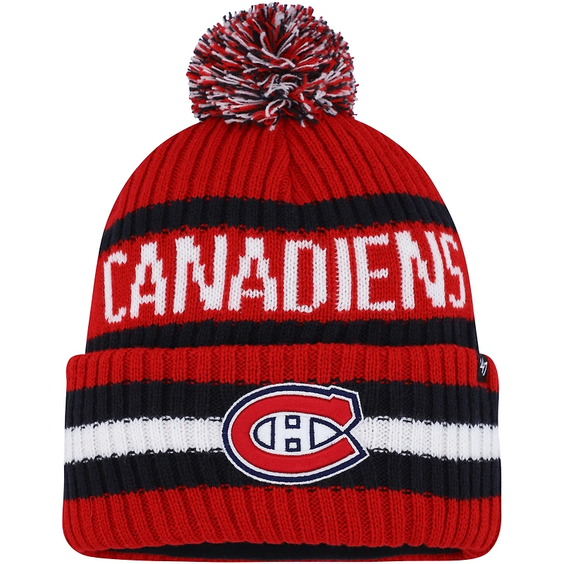 Men's '47 Red Montreal Canadiens Bering Cuffed Knit Hat with Pom