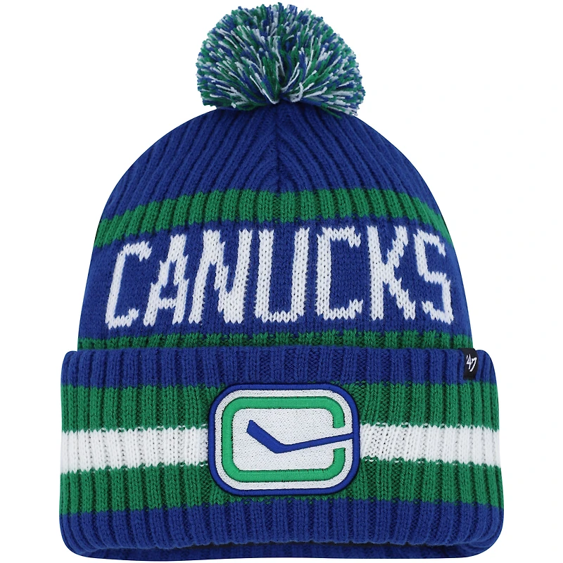 Men's '47 Blue Vancouver Canucks Bering Cuffed Knit Hat with Pom