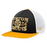 Men's Fanatics Black/Gold Boston Bruins Heritage Vintage Foam Front Trucker Snapback Hat