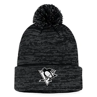 Men's Fanatics Black Pittsburgh Penguins Fundamental Cuffed Knit Hat with Pom