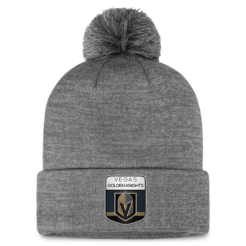 Men's Fanatics Gray Vegas Golden Knights Authentic Pro Home Ice Cuffed Knit Hat with Pom
