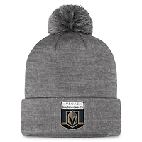 Men's Fanatics  Gray Vegas Golden Knights Authentic Pro Home Ice Cuffed Knit Hat with Pom