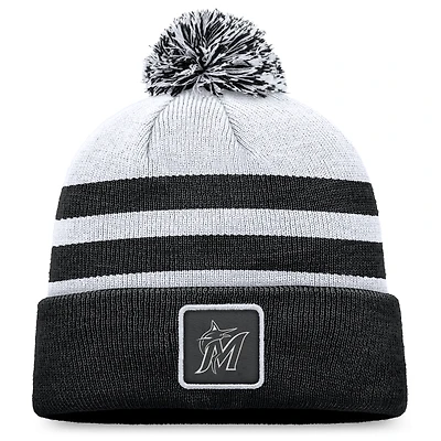 Men's Fanatics Gray Miami Marlins Cuffed Knit Hat with Pom