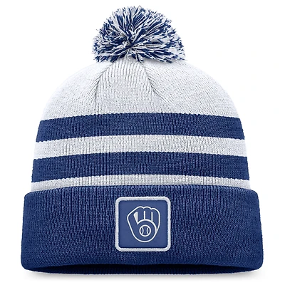 Men's Fanatics Gray Milwaukee Brewers Cuffed Knit Hat with Pom