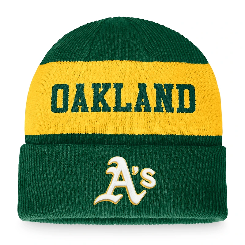 Men's Fanatics Green/Gold Athletics Wordmark Cuffed Knit Hat