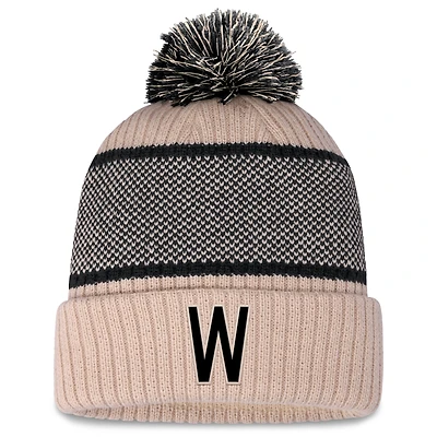 Women's Fanatics Natural/Black Washington Senators Cuffed Knit Hat with Pom