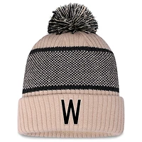 Women's Fanatics Natural/Black Washington Senators Cuffed Knit Hat with Pom