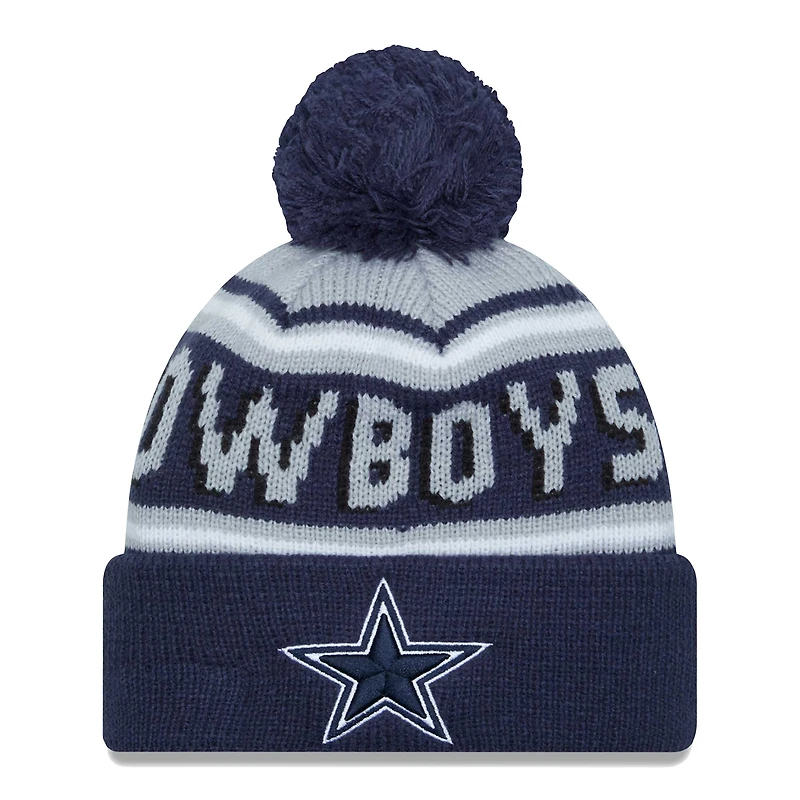 Men's New Era  Navy Dallas Cowboys  Main Cuffed Knit Hat with Pom