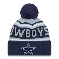 Men's New Era  Navy Dallas Cowboys  Main Cuffed Knit Hat with Pom
