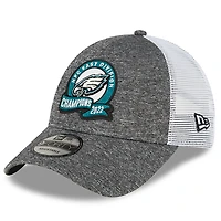 Men's New Era Heather Gray Philadelphia Eagles 2022 NFC East Division Champions Locker Room 9FORTY Adjustable Hat