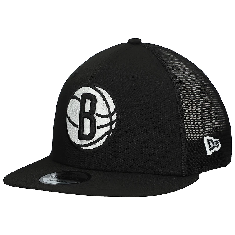 Men's New Era Black Brooklyn Nets 9FIFTY Snapback Trucker Hat