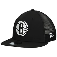 Men's New Era Black Brooklyn Nets 9FIFTY Snapback Trucker Hat