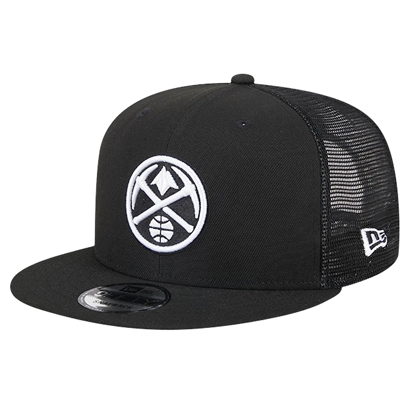 Men's New Era Black Denver Nuggets 9FIFTY Snapback Trucker Hat