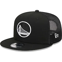 Men's New Era Black Golden State Warriors 9FIFTY Snapback Trucker Hat
