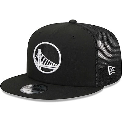 Men's New Era Black Golden State Warriors 9FIFTY Snapback Trucker Hat