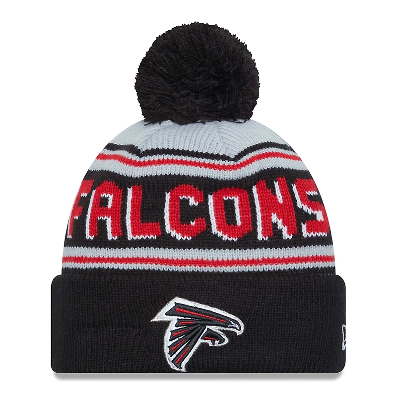 Men's New Era  Black Atlanta Falcons  Main Cuffed Knit Hat with Pom
