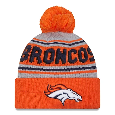 Men's New Era  Orange Denver Broncos  Main Cuffed Knit Hat with Pom