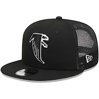 Men's New Era Black Atlanta Falcons Throwback Main Trucker 9FIFTY Snapback Hat