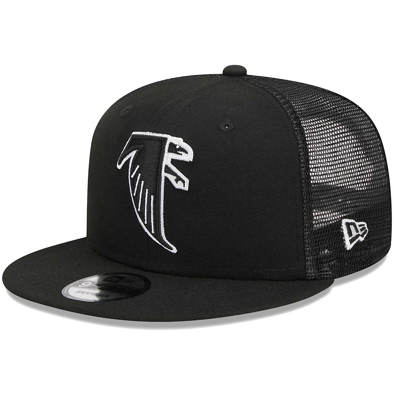 Men's New Era Black Atlanta Falcons Throwback Main Trucker 9FIFTY Snapback Hat