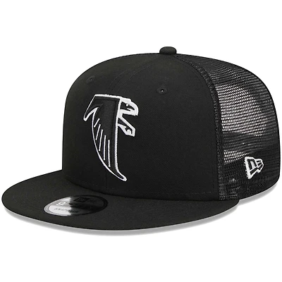 Men's New Era Black Atlanta Falcons Throwback Main Trucker 9FIFTY Snapback Hat